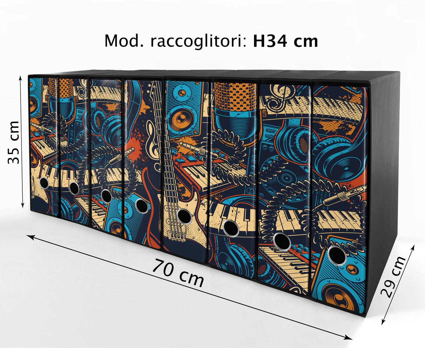 Set da 8 raccoglitori ad anelli MUSICA - Faldoni SHAREPRINTING