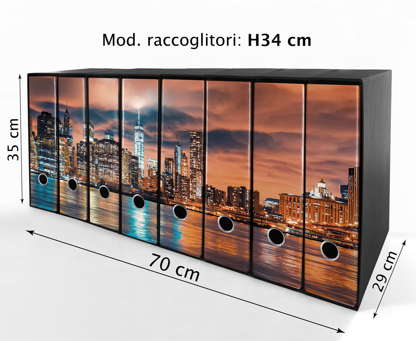 Set da 8 raccoglitori ad anelli NEW YORK - Faldoni SHAREPRINTING