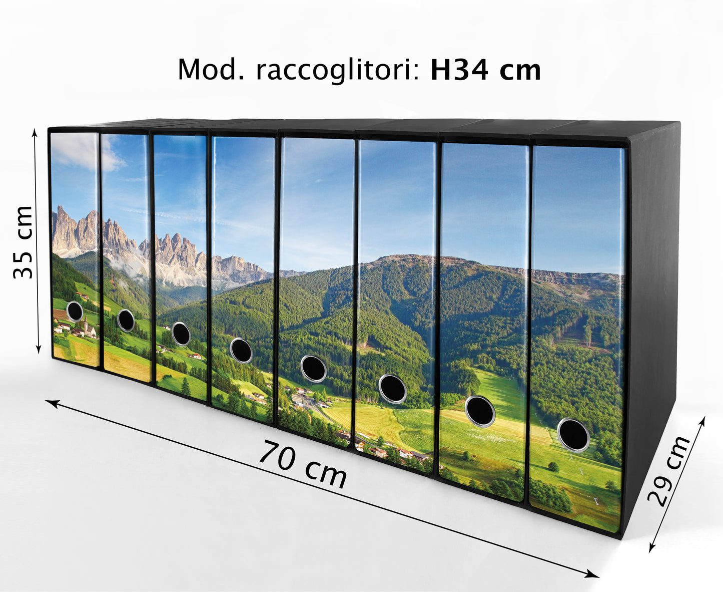 Set da 8 raccoglitori ad anelli SCENARIO ALPINO - Faldoni SHAREPRINTING