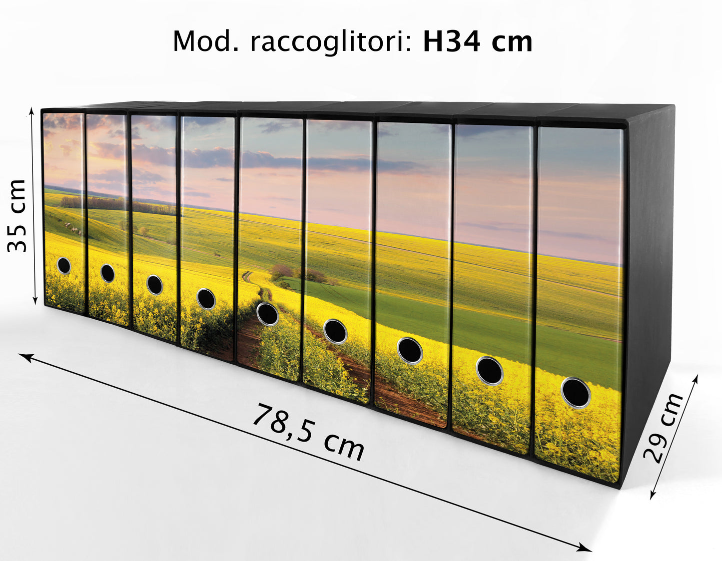 Set da 9 raccoglitori ad anelli CAMPO FIORITO - Faldoni SHAREPRINTING