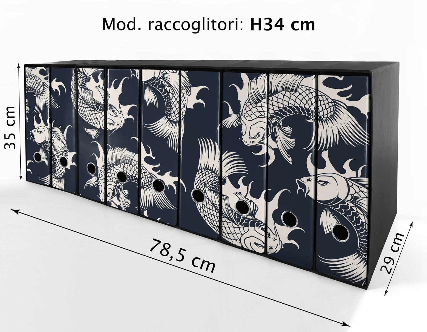 Set da 9 raccoglitori ad anelli CARPE BIANCHE - Faldoni SHAREPRINTING