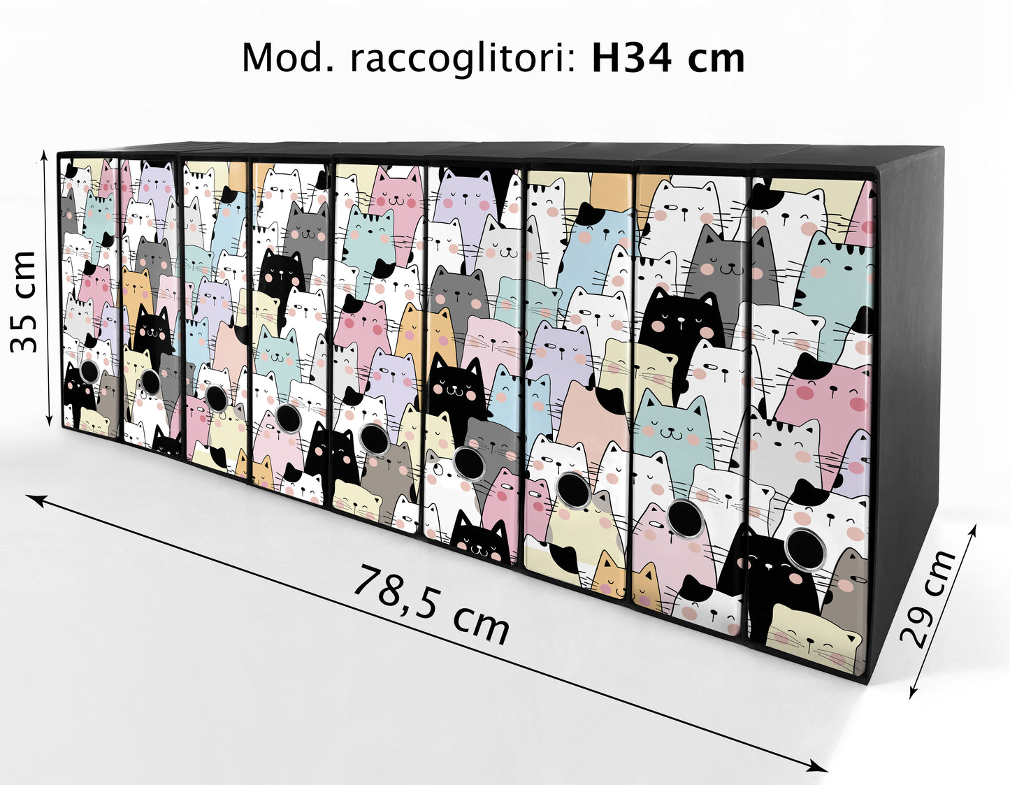 Set da 9 raccoglitori ad anelli GATTONI - Faldoni SHAREPRINTING