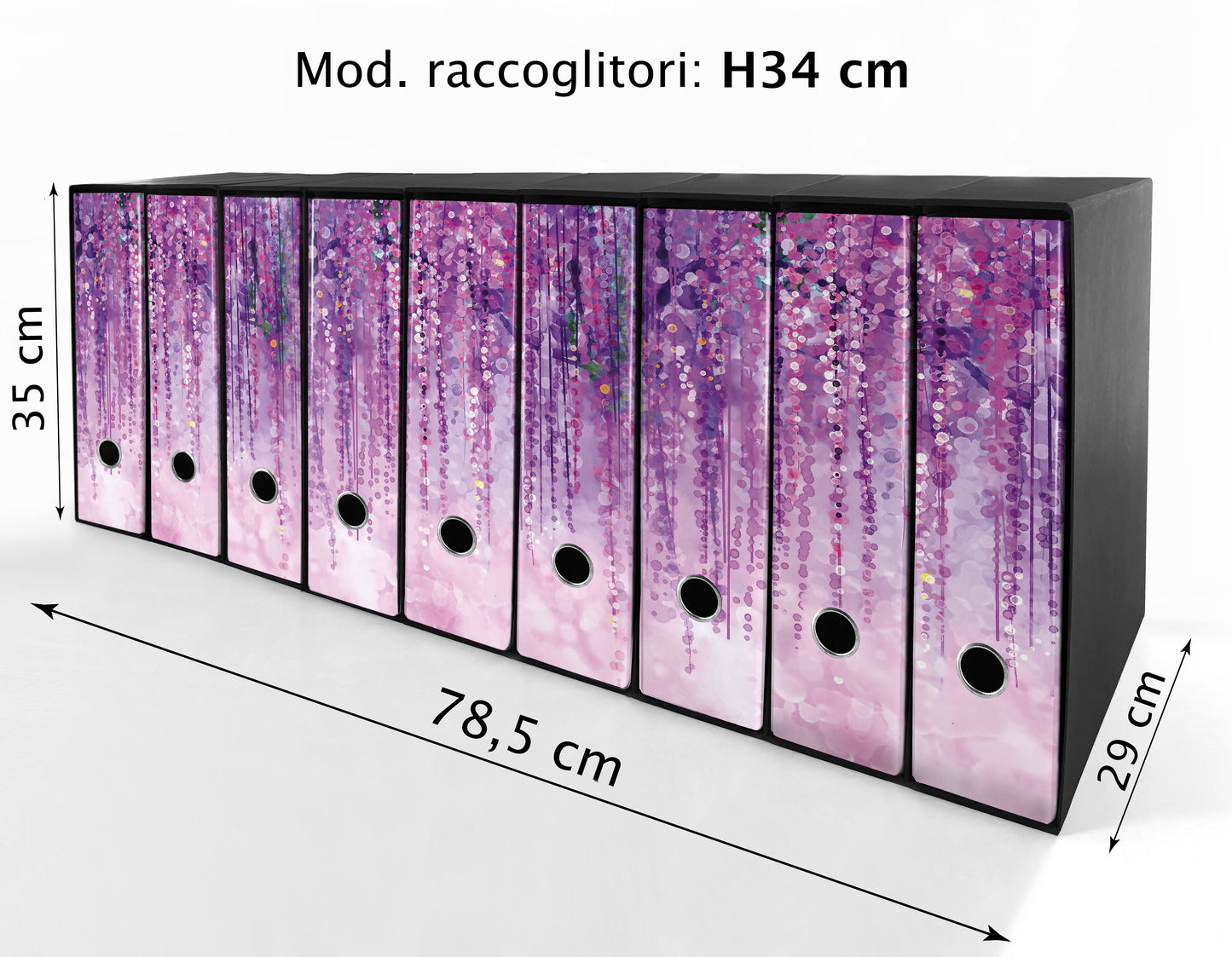 Set da 9 raccoglitori ad anelli GLICINE - Faldoni SHAREPRINTING