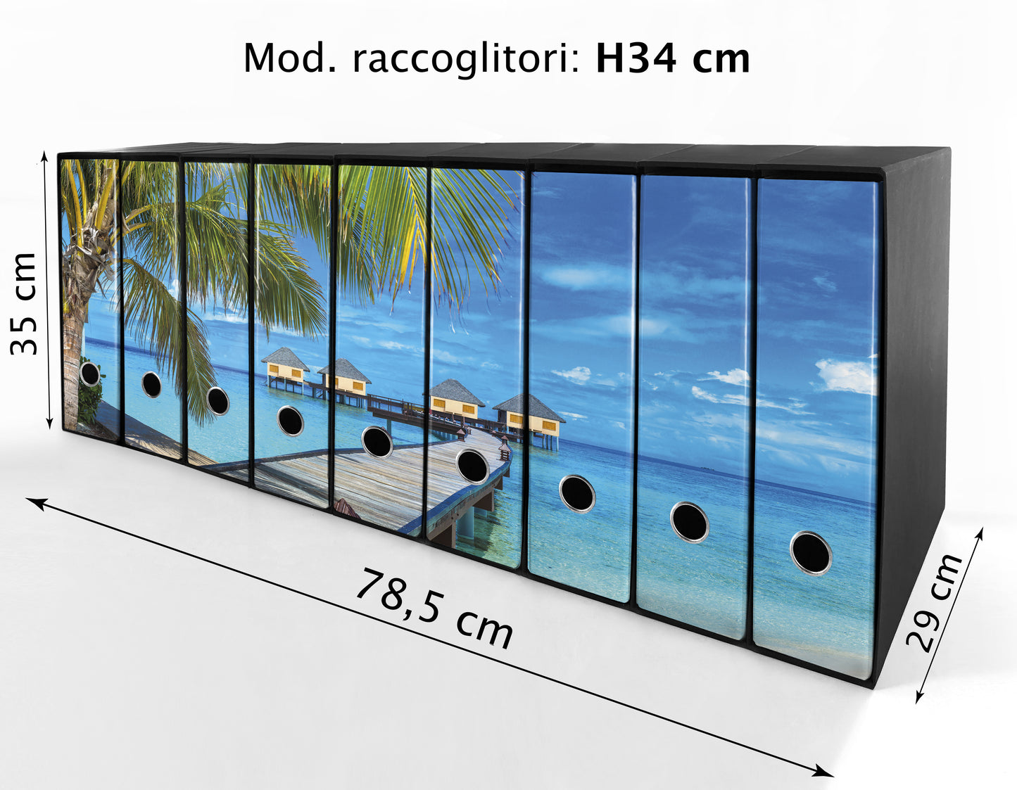 Set da 9 raccoglitori ad anelli MALDIVE - Faldoni SHAREPRINTING