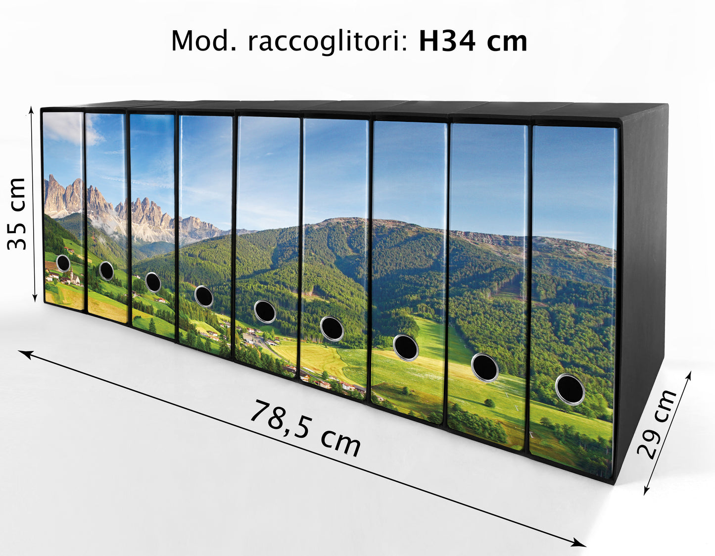 Set da 9 raccoglitori ad anelli SCENARIO ALPINO - Faldoni SHAREPRINTING