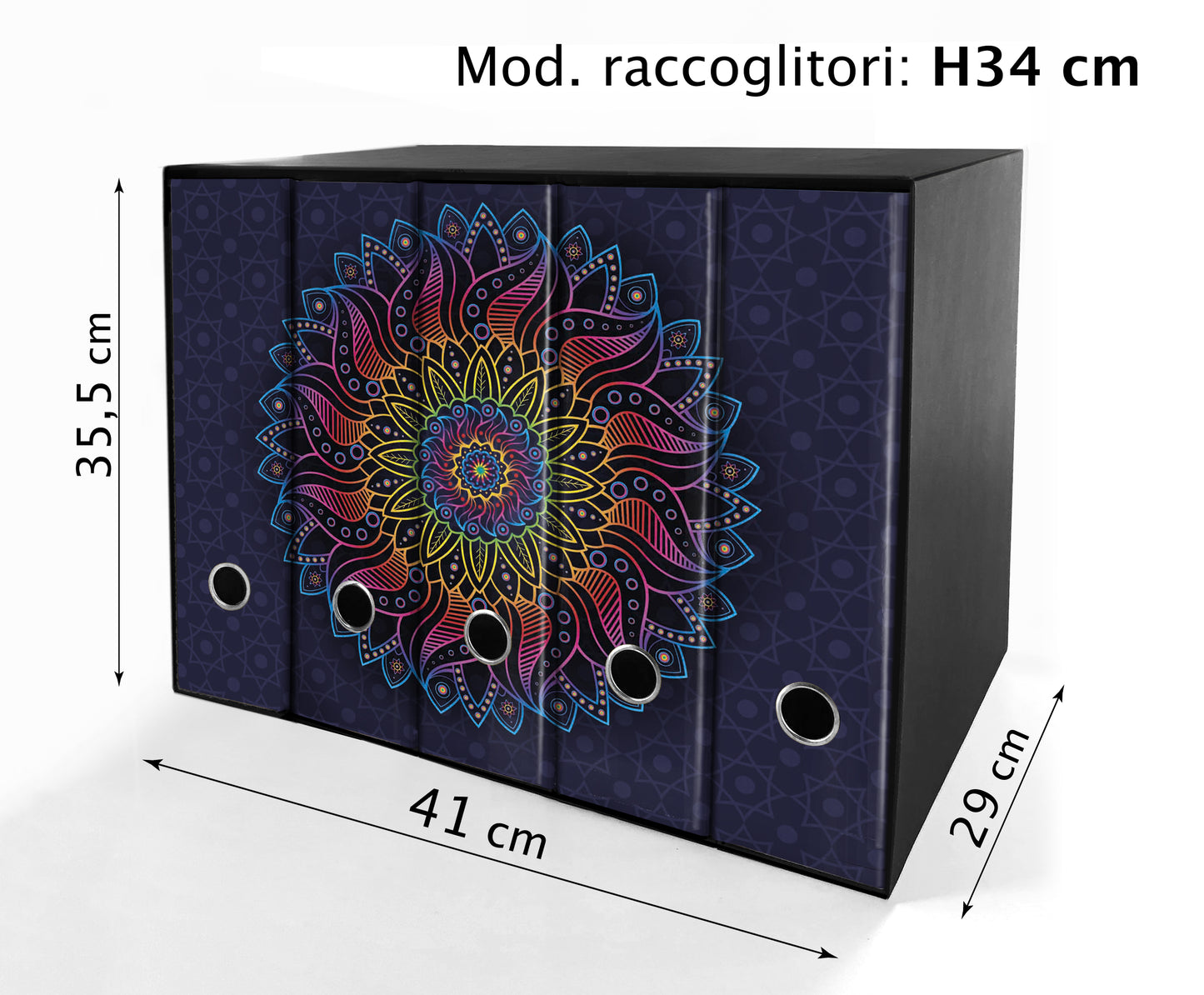 SET da 5 Raccoglitori ad anelli - MANDALA ARCOBALENO