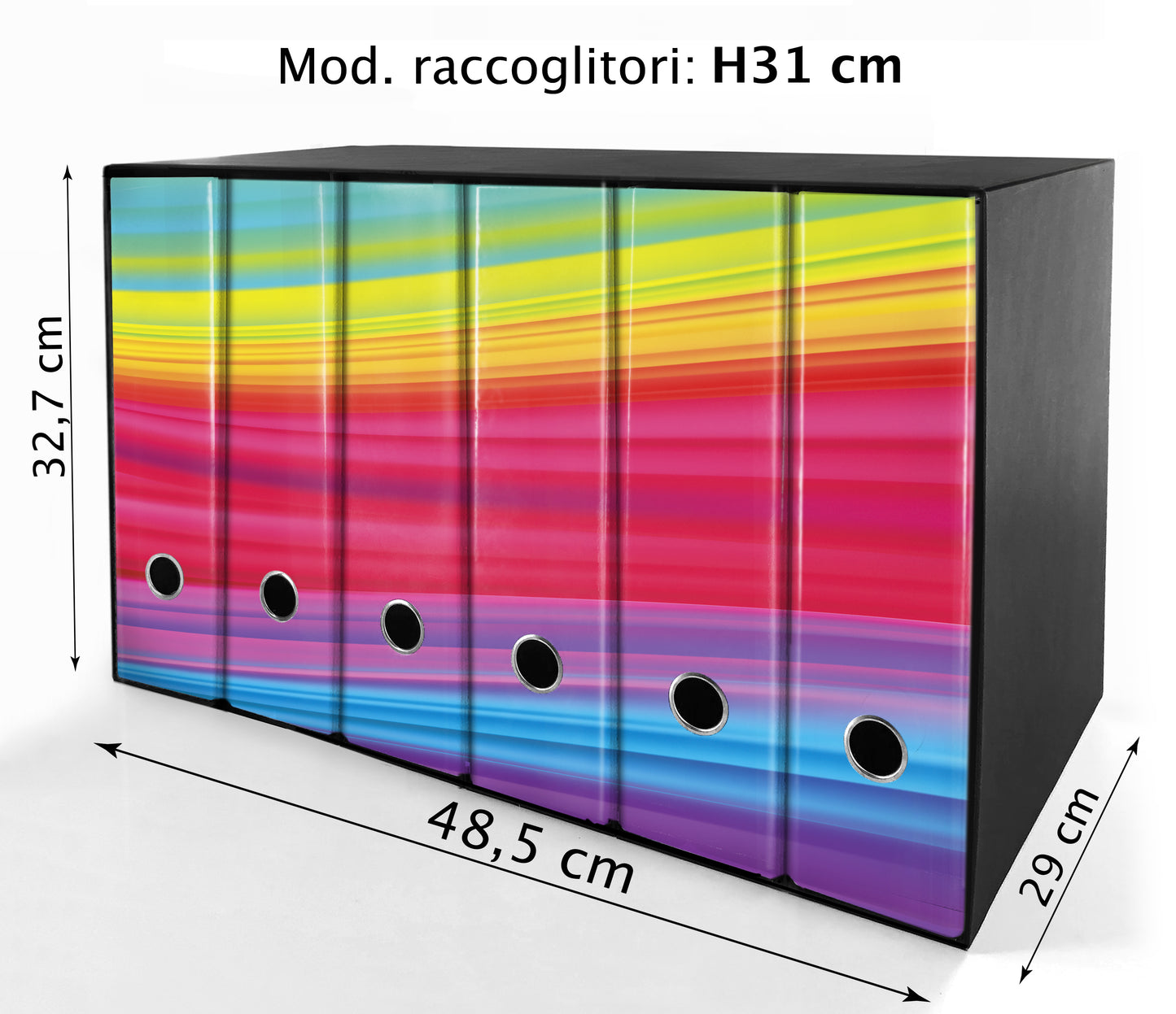 Set da 6 raccoglitori ad anelli ARCOBALENO - Faldoni SHAREPRINTING