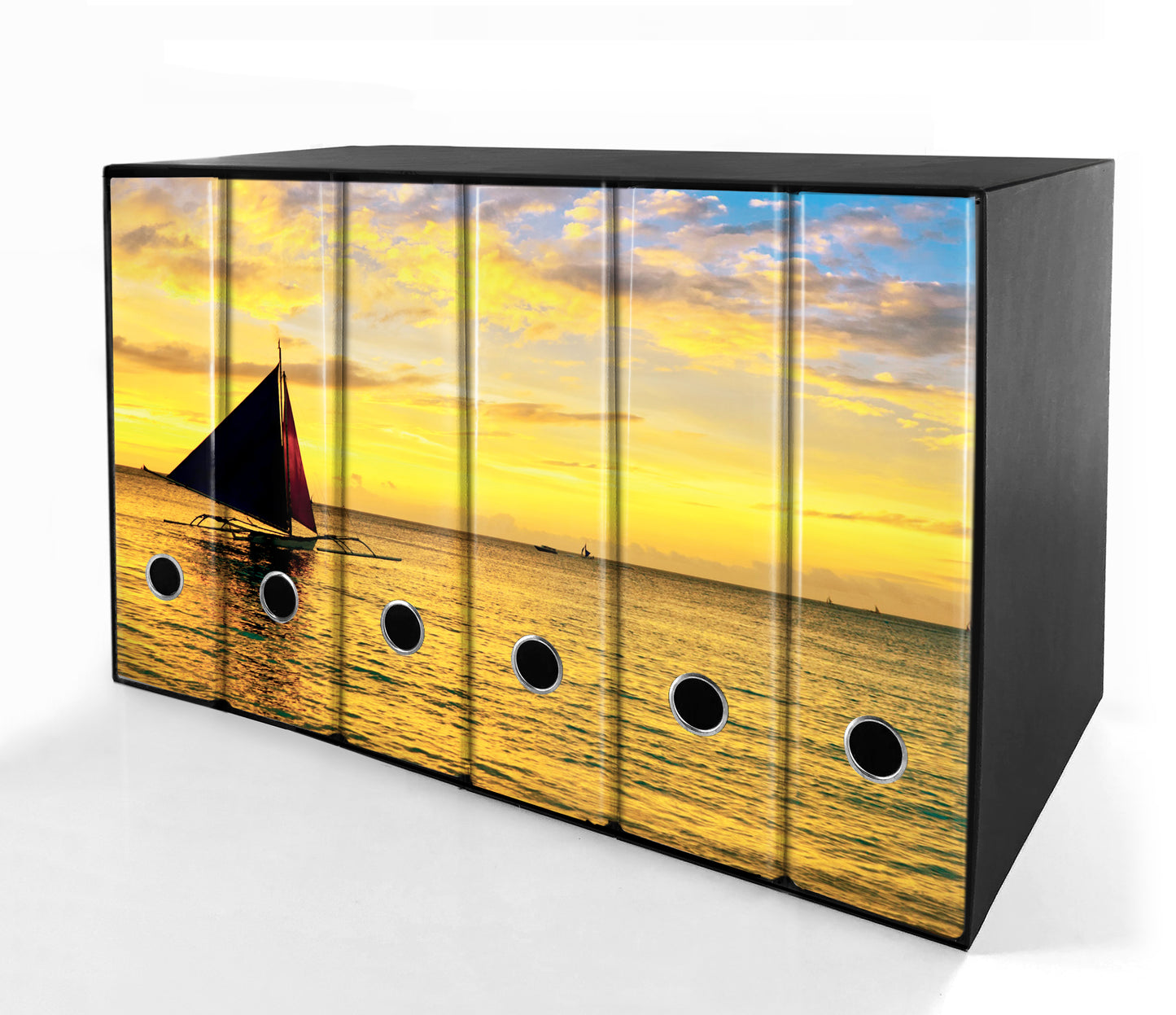 Set da 6 raccoglitori ad anelli - BARCA al TRAMONTO