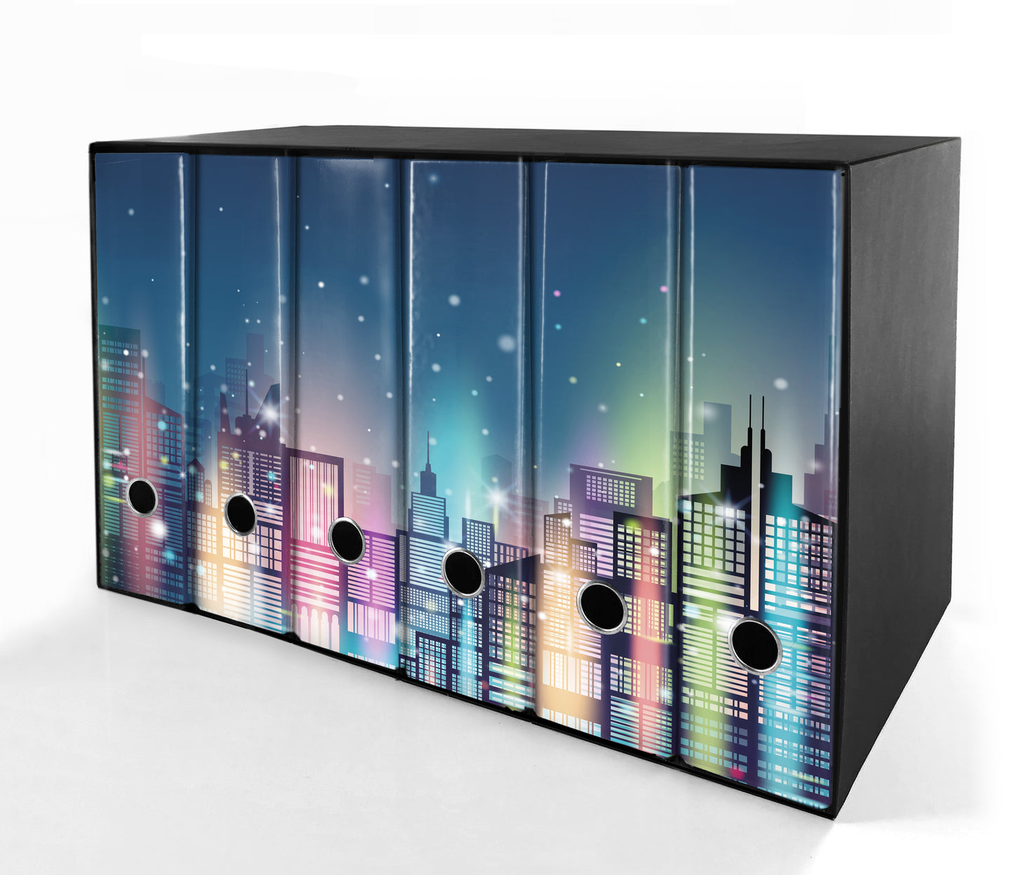 Set da 6 raccoglitori ad anelli CITTA DI NOTTE - Faldoni SHAREPRINTING