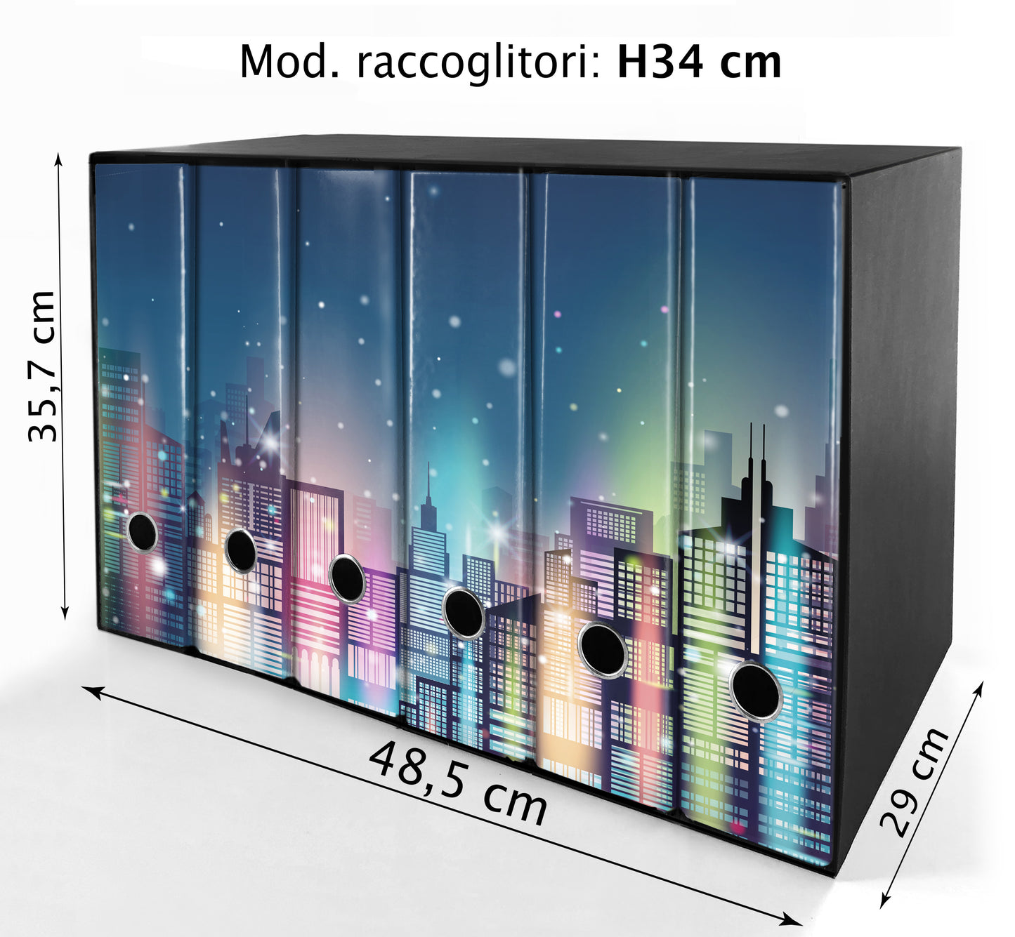 Set da 6 raccoglitori ad anelli CITTA DI NOTTE - Faldoni SHAREPRINTING