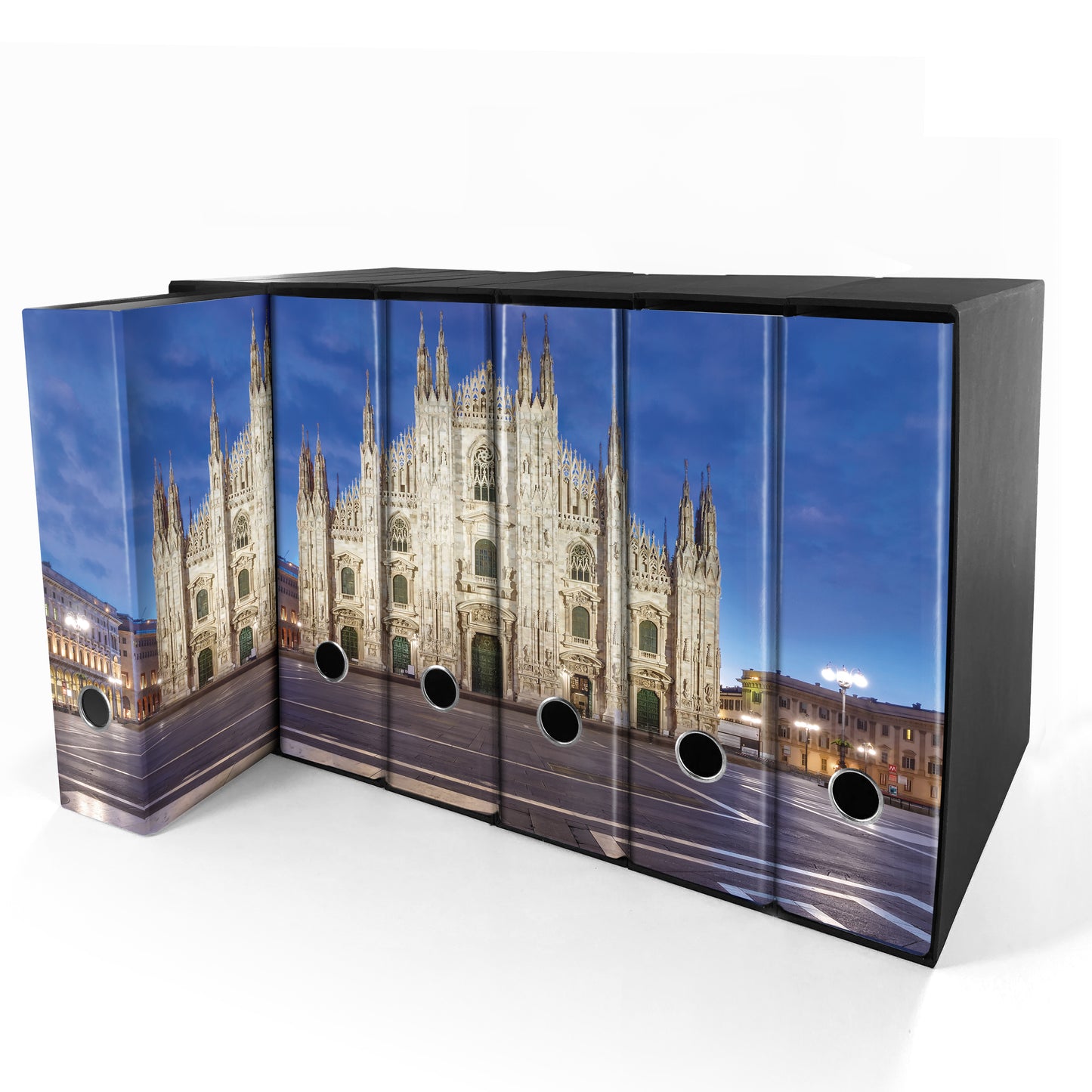 Set da 6 raccoglitori ad anelli DUOMO DI MILANO A COLORI - Faldoni SHAREPRINTING