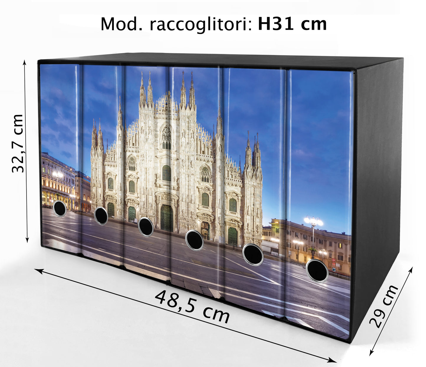 Set da 6 raccoglitori ad anelli DUOMO DI MILANO A COLORI - Faldoni SHAREPRINTING