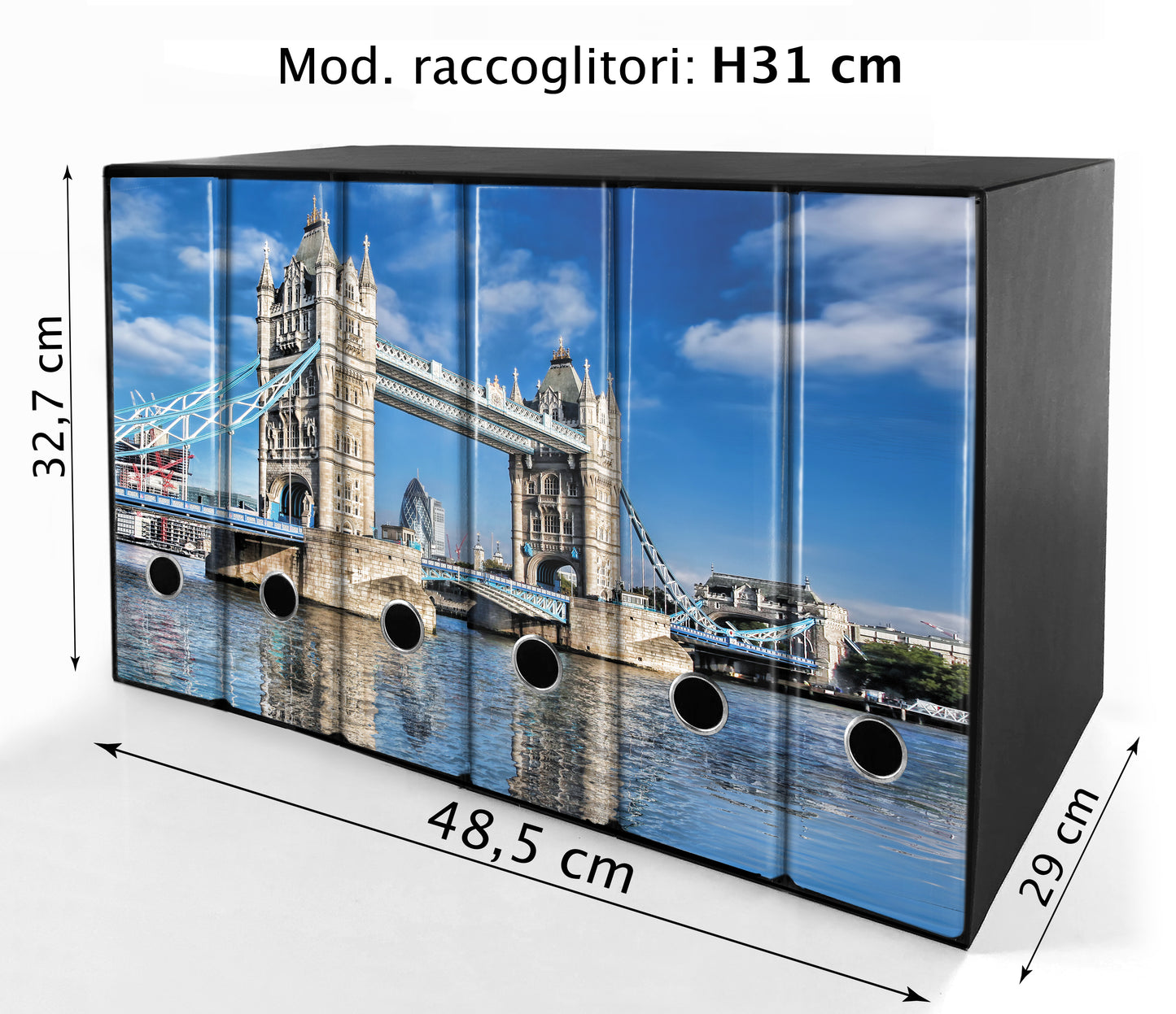 Set da 6 raccoglitori ad anelli LONDRA - Faldoni SHAREPRINTING