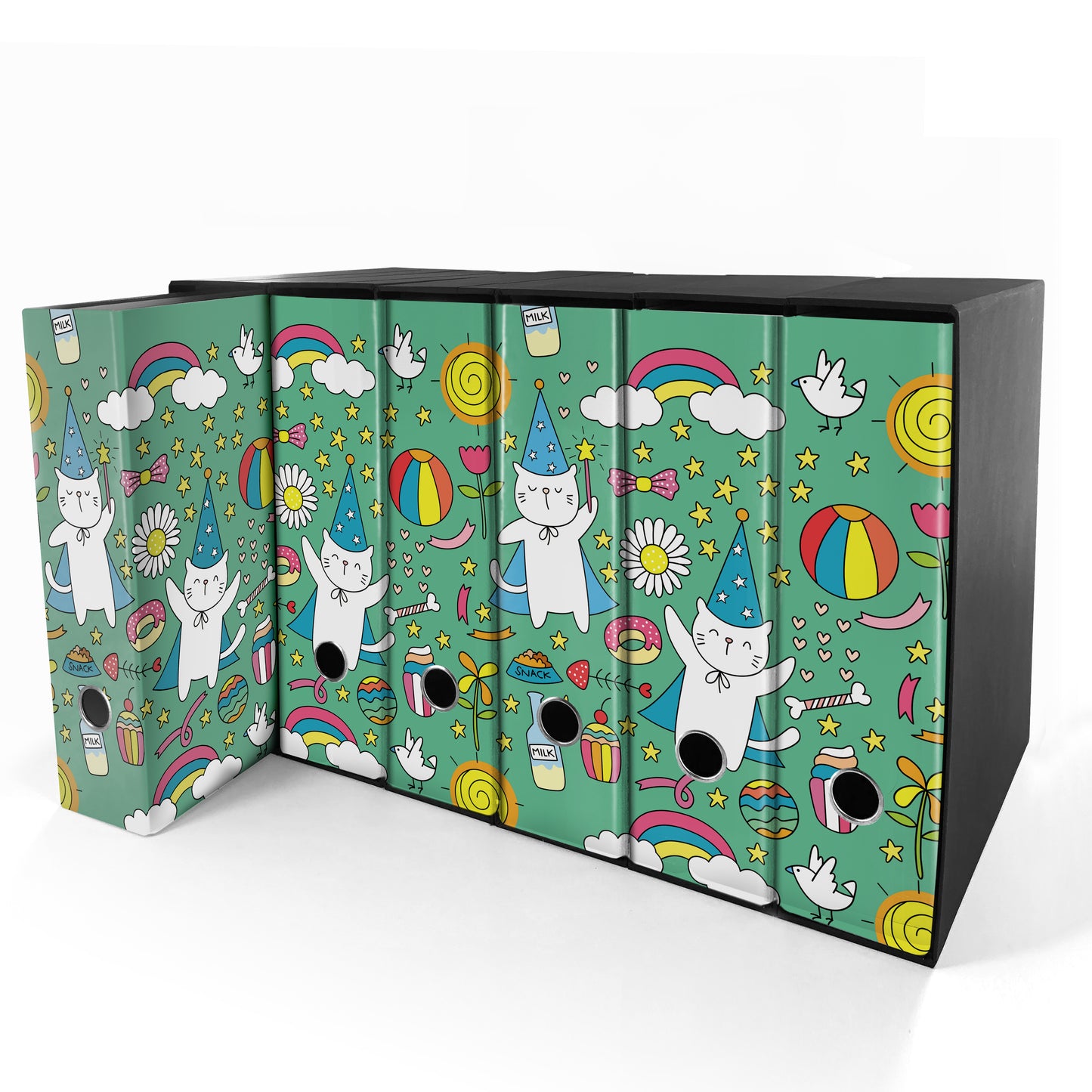 Set da 6 raccoglitori ad anelli - MAGO GATTO