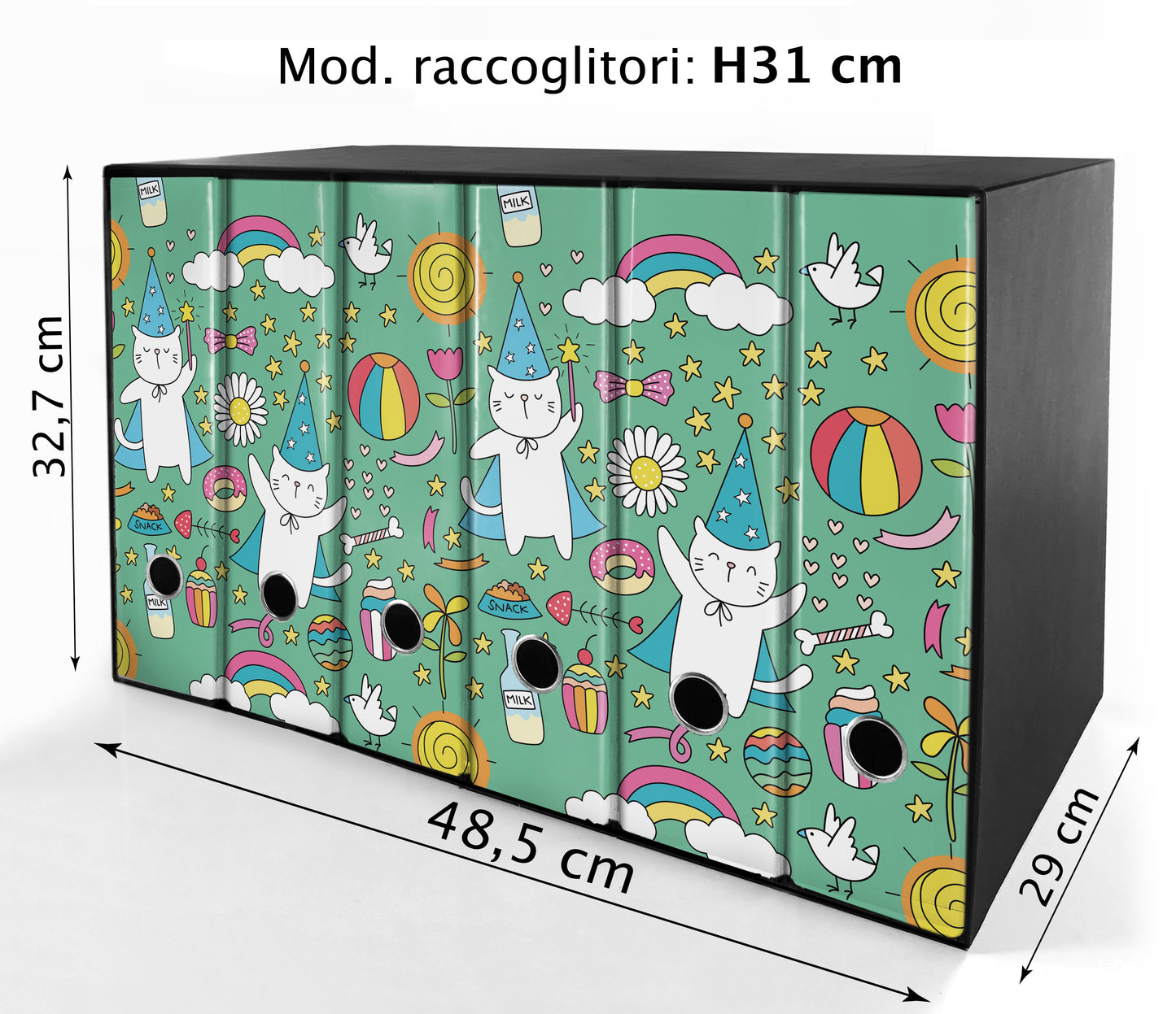 Set da 6 raccoglitori ad anelli - MAGO GATTO