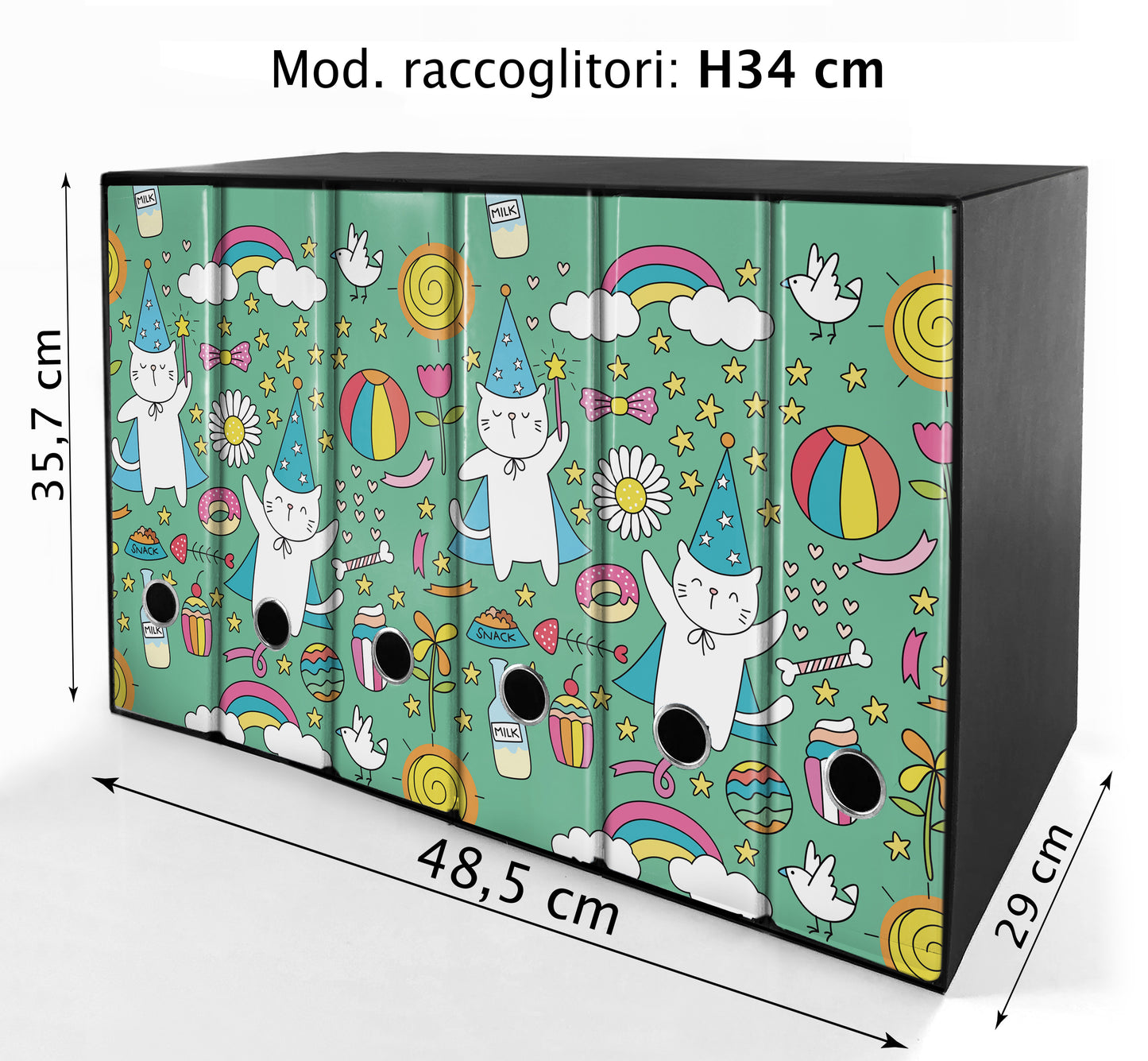 Set da 6 raccoglitori ad anelli - MAGO GATTO