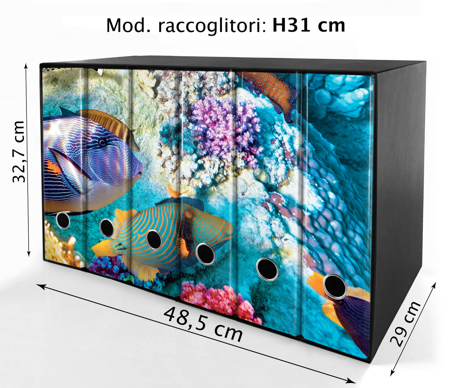 Set da 6 raccoglitori ad anelli - PESCI e CORALLI