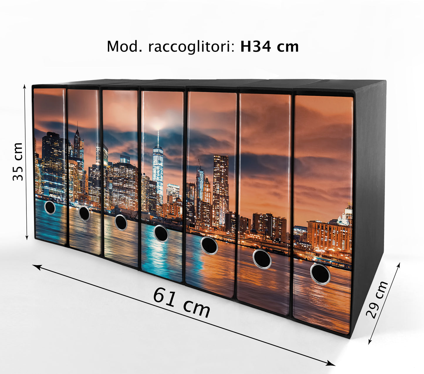 Set da 7 raccoglitori ad anelli NEW YORK - Faldoni SHAREPRINTING