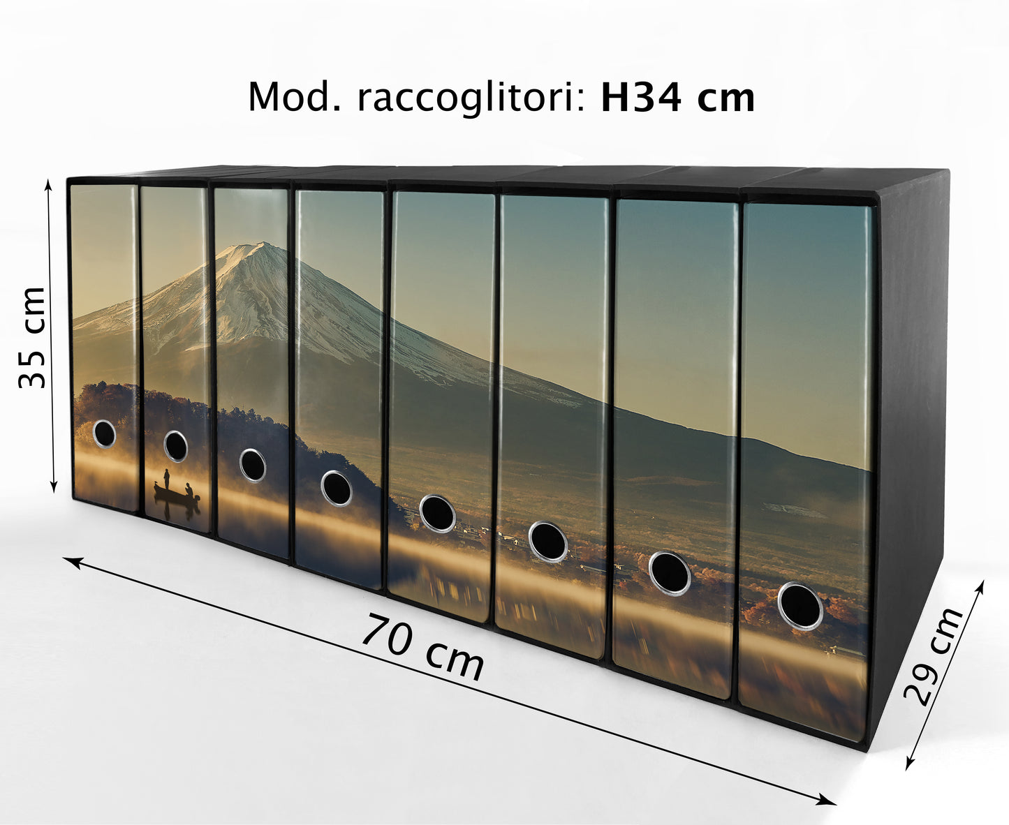 Set da 8 raccoglitori ad anelli MONTE FUJI - Faldoni SHAREPRINTING